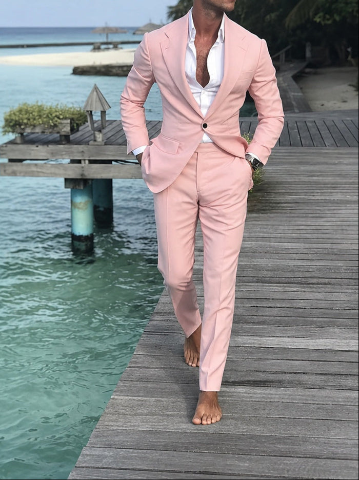 Heren Tweedelig Pak - Blazer met Één Knoop en Pantalon