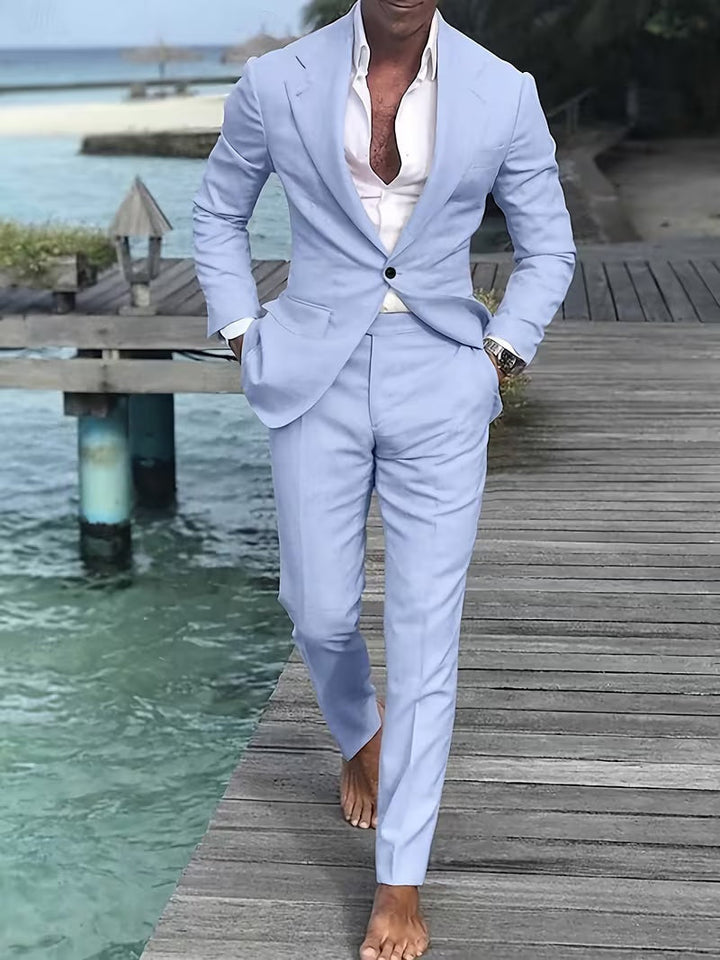 Heren Tweedelig Pak - Blazer met Één Knoop en Pantalon