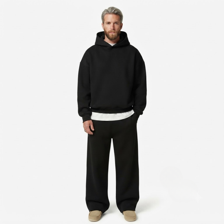 Heren Tweedelige Set - Hoodie en Joggingbroek met Wijde Pijpen