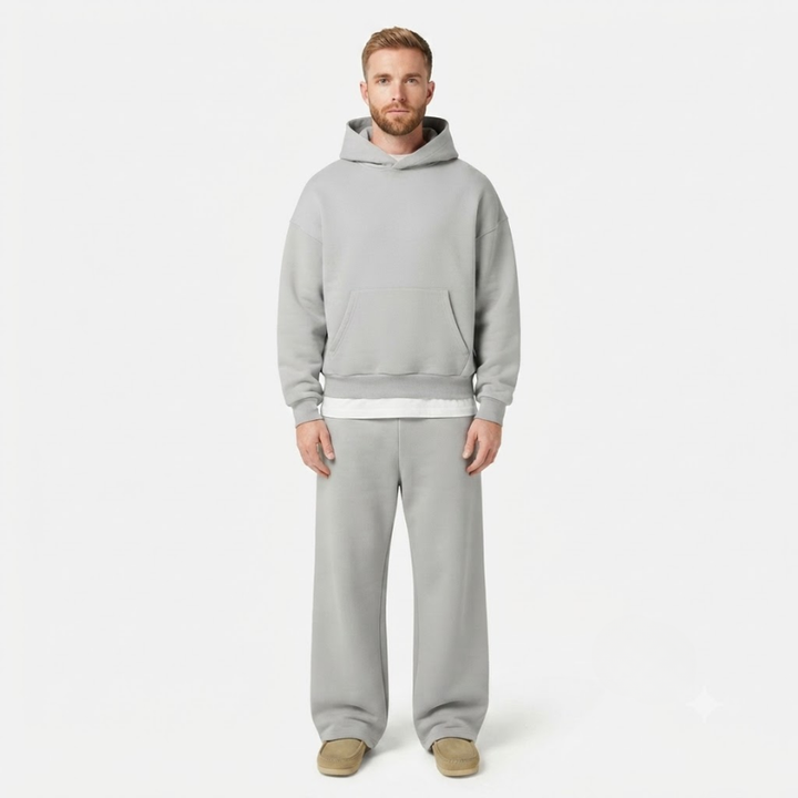 Heren Tweedelige Set - Hoodie en Joggingbroek met Wijde Pijpen