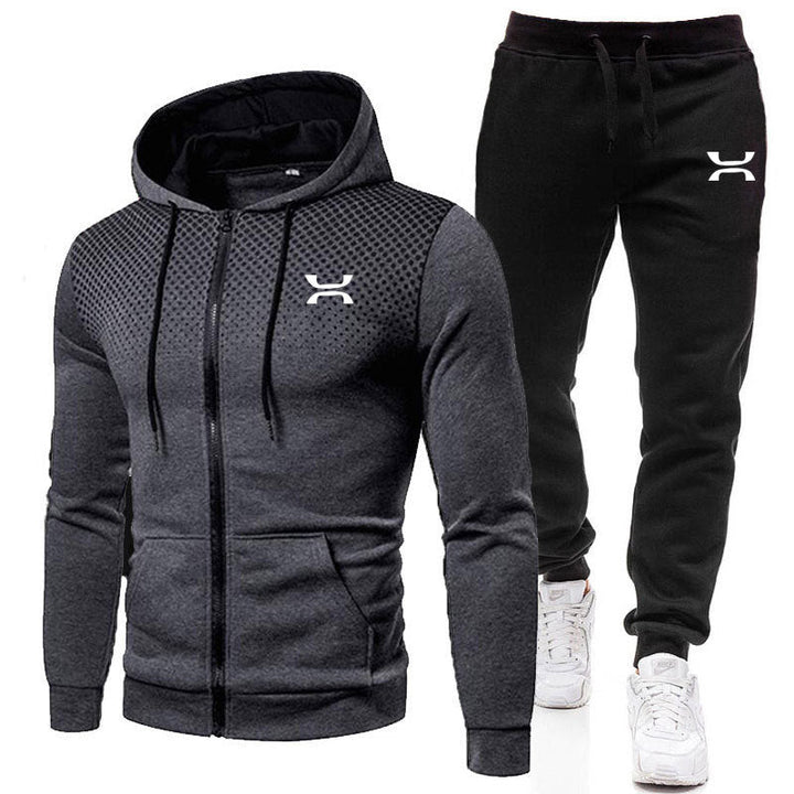 Heren Tweedelige Trainingspak Set - Hoodie met Ritssluiting en Joggingbroek