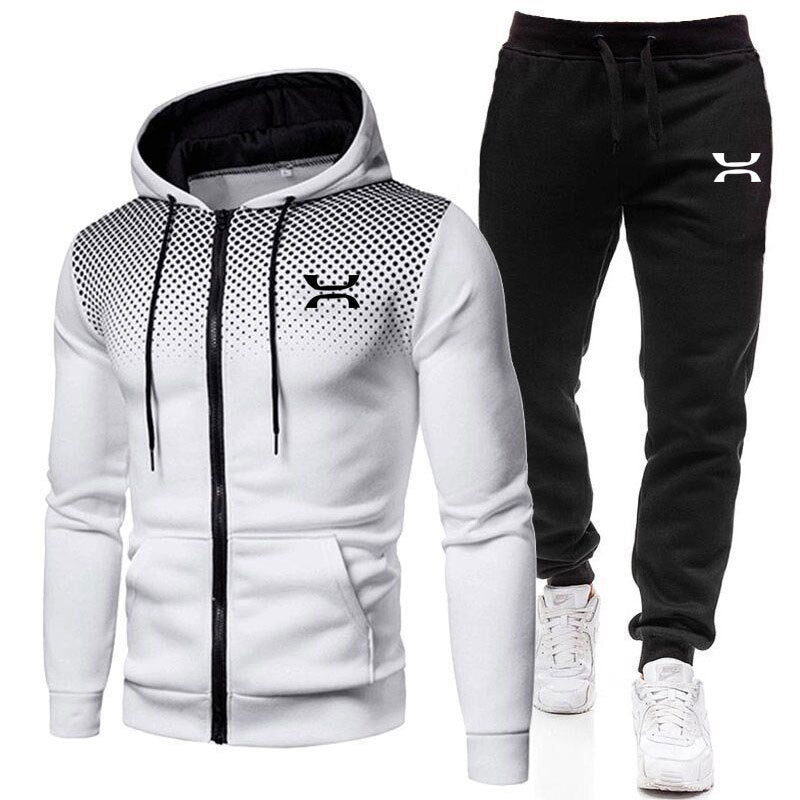 Heren Tweedelige Trainingspak Set - Hoodie met Ritssluiting en Joggingbroek