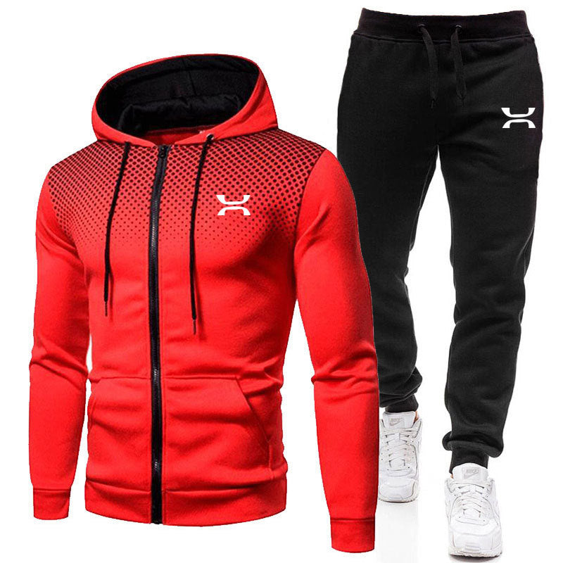 Heren Tweedelige Trainingspak Set - Hoodie met Ritssluiting en Joggingbroek