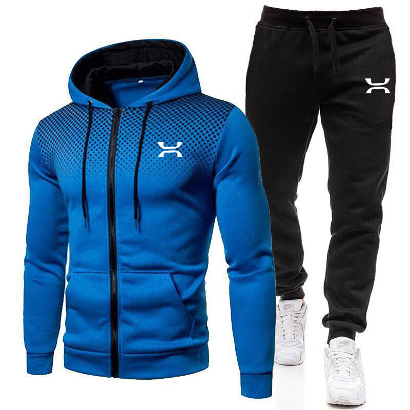 Heren Tweedelige Trainingspak Set - Hoodie met Ritssluiting en Joggingbroek