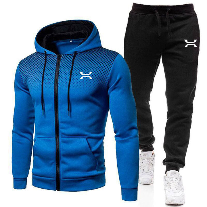 Heren Tweedelige Trainingspak Set - Hoodie met Ritssluiting en Joggingbroek