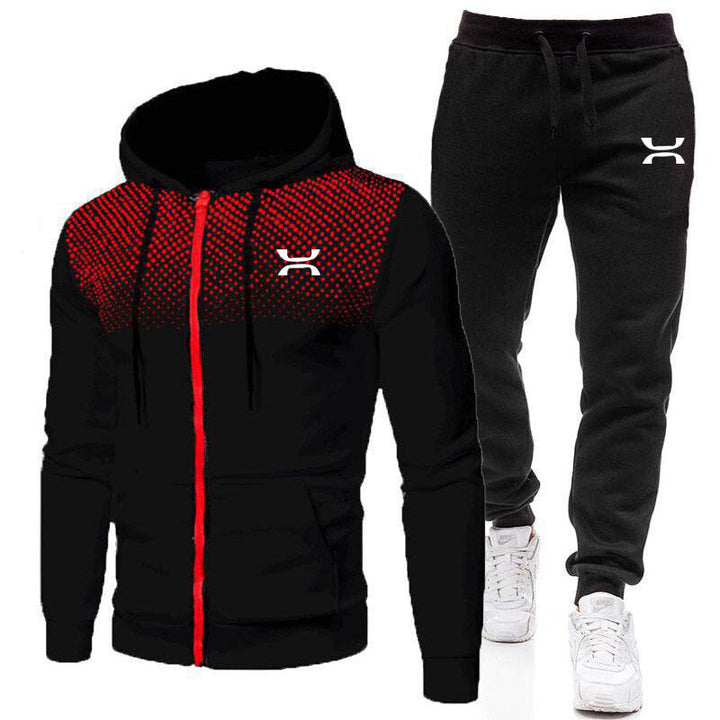 Heren Tweedelige Trainingspak Set - Hoodie met Ritssluiting en Joggingbroek