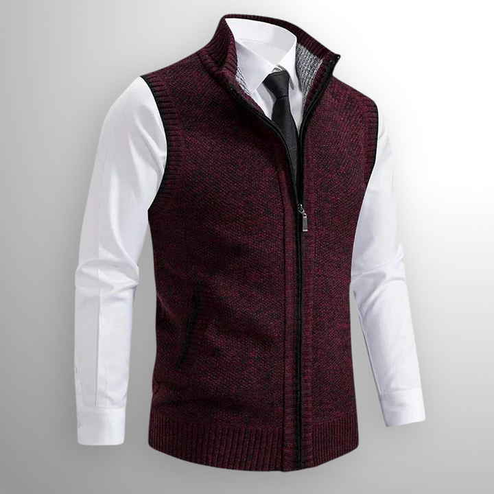 Heren Vest met Ritssluiting - Mouwloos Vest met Opstaande Kraag