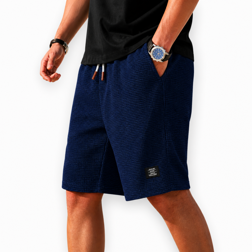 Heren Wafelshort - Trekkoordtaille Boven de Knie
