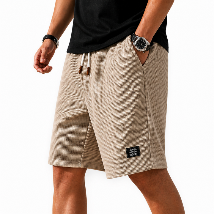 Heren Wafelshort - Trekkoordtaille Boven de Knie
