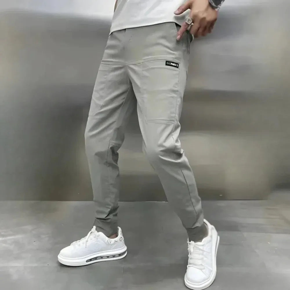 Herre slim fit cargo jogger-bukser - tapered ben med elastisk ankel