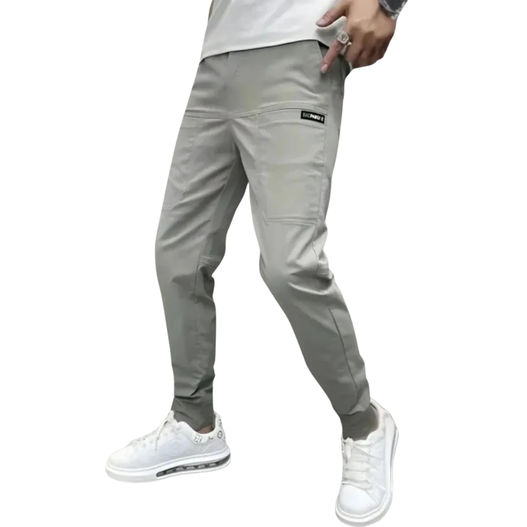 Herre slim fit cargo jogger-bukser - tapered ben med elastisk ankel