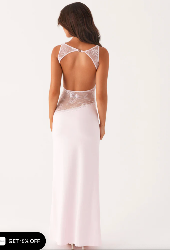 Lange avondjurk met kanten inzet - Maxi Dress