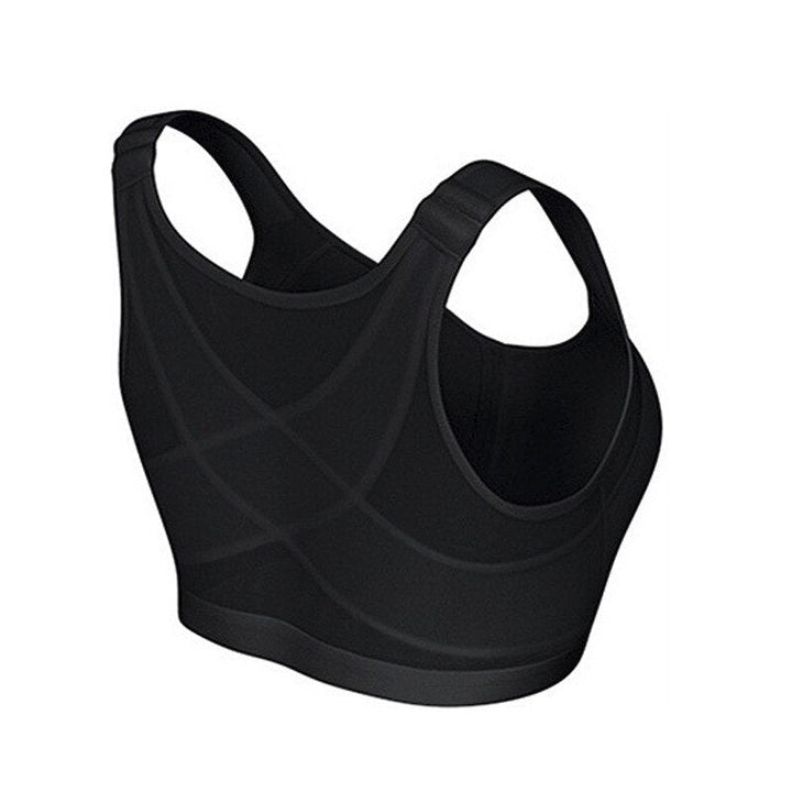 Naadloze sport bh met brede bandjes en ronde hals