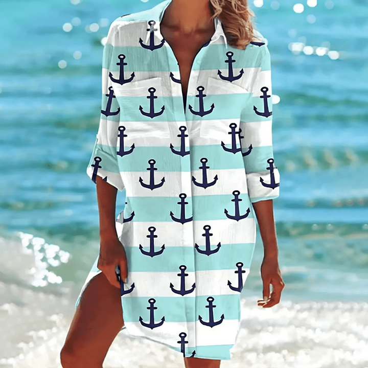 Overhemdjurk met Tie-dye Print en Knoopsluiting