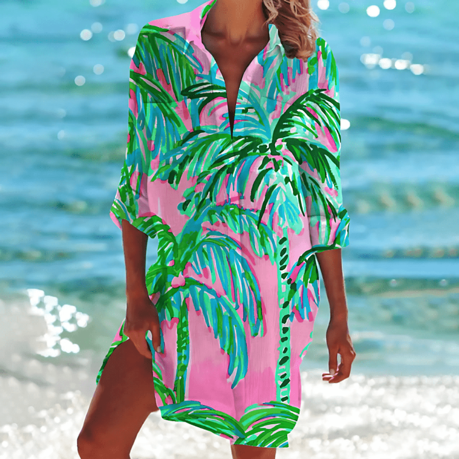 Overhemdjurk met Tie-dye Print en Knoopsluiting