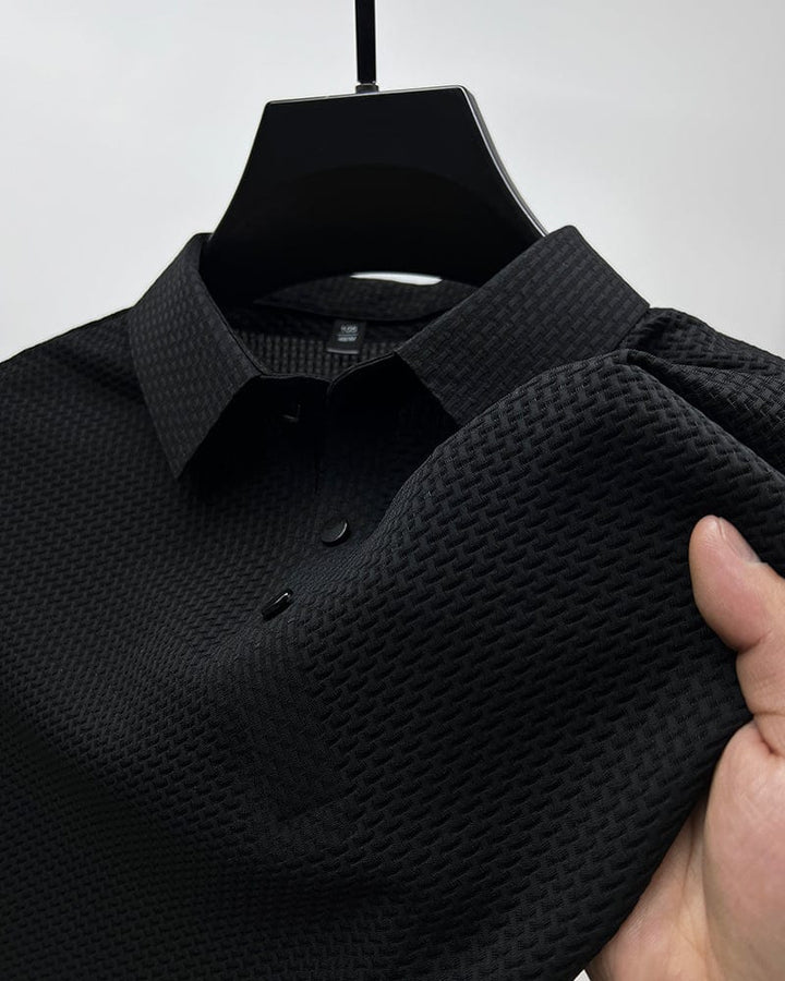 Polo shirt met korte mouwen en subtiele structuur