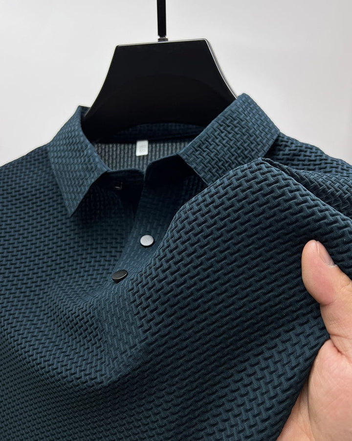 Polo shirt met korte mouwen en subtiele structuur