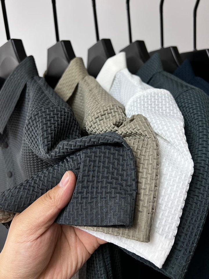 Polo shirt met korte mouwen en subtiele structuur