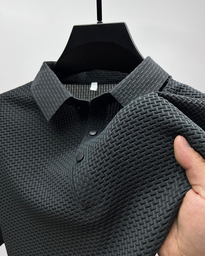 Polo shirt met korte mouwen en subtiele structuur