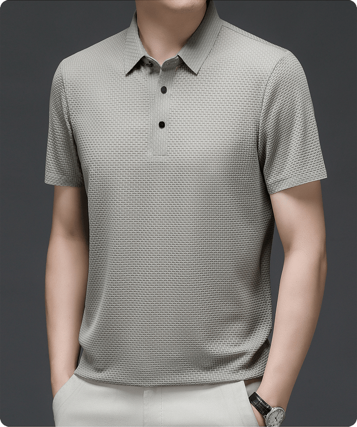 Polo shirt met korte mouwen en subtiele structuur