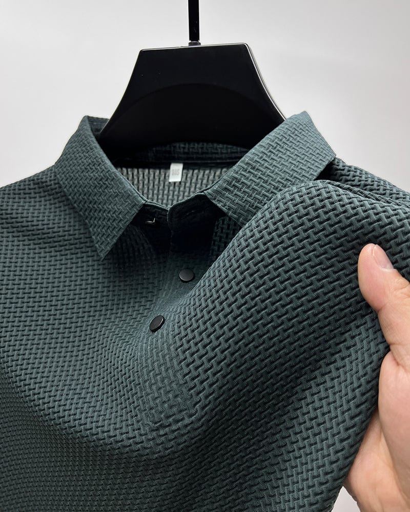 Polo shirt met korte mouwen en subtiele structuur