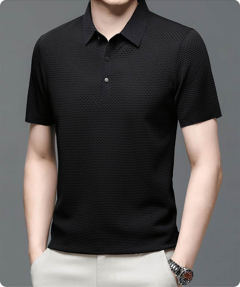 Polo shirt met korte mouwen en subtiele structuur