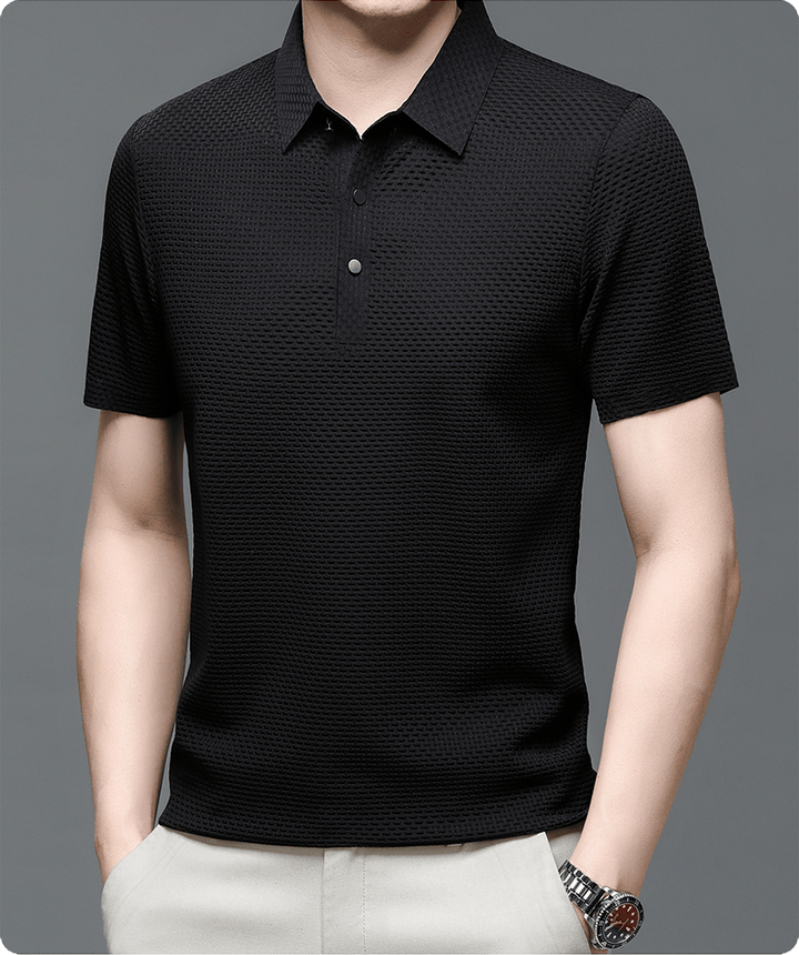 Polo shirt met korte mouwen en subtiele structuur