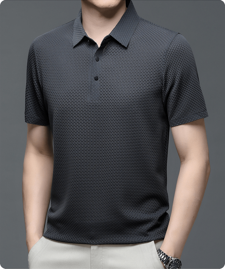 Polo shirt met korte mouwen en subtiele structuur
