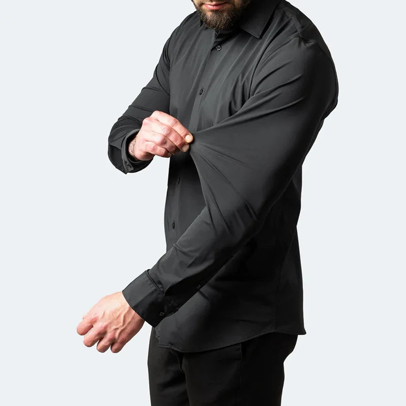Slim Fit Overhemd - Lange Mouwen en Klassieke Kraag