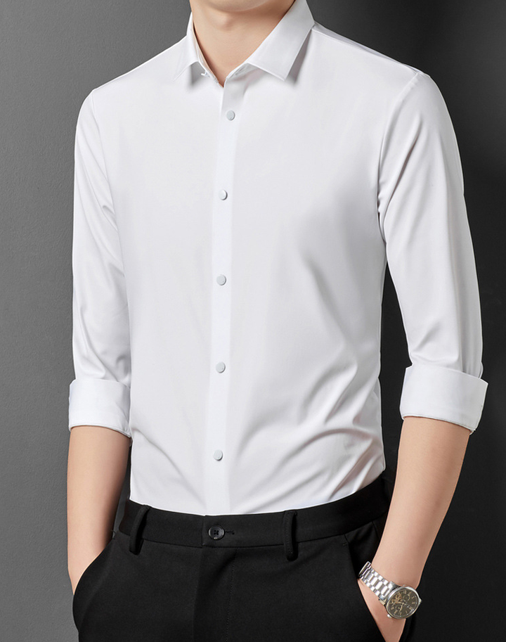 Slim Fit Overhemd met Lange Mouwen en Knoopsluiting