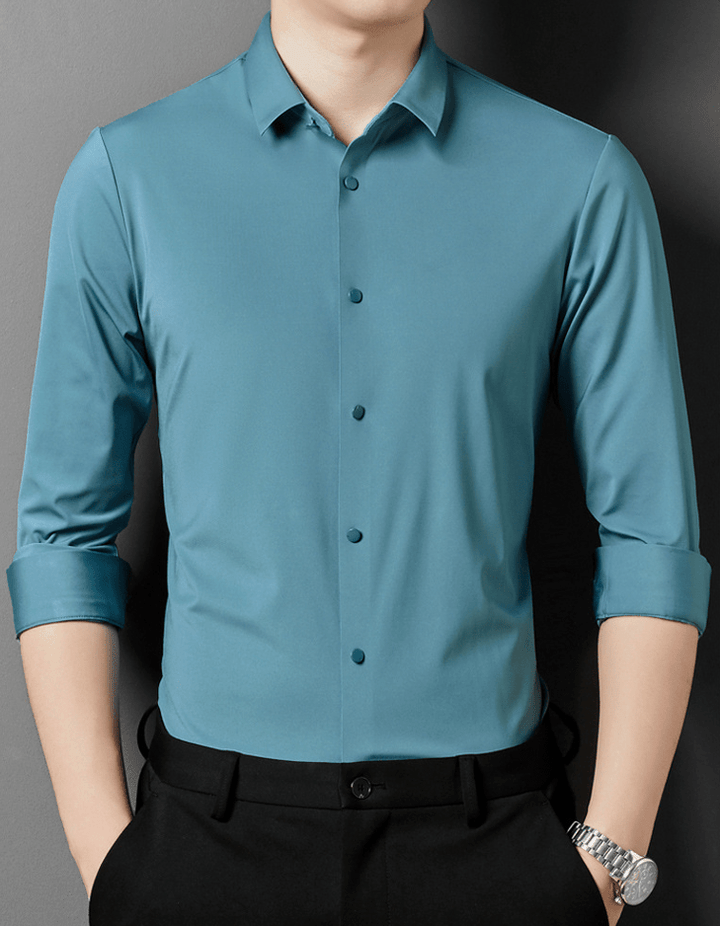 Slim Fit Overhemd met Lange Mouwen en Knoopsluiting