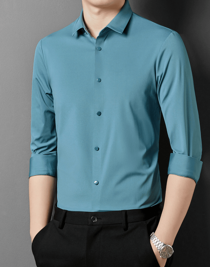 Slim Fit Overhemd met Lange Mouwen en Knoopsluiting