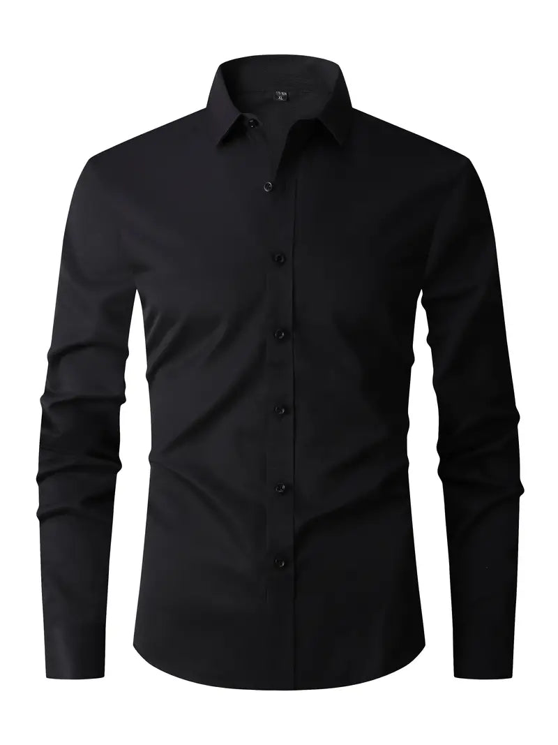 Slim Fit Overhemd voor Heren – Lange Mouwen en Knoopsluiting