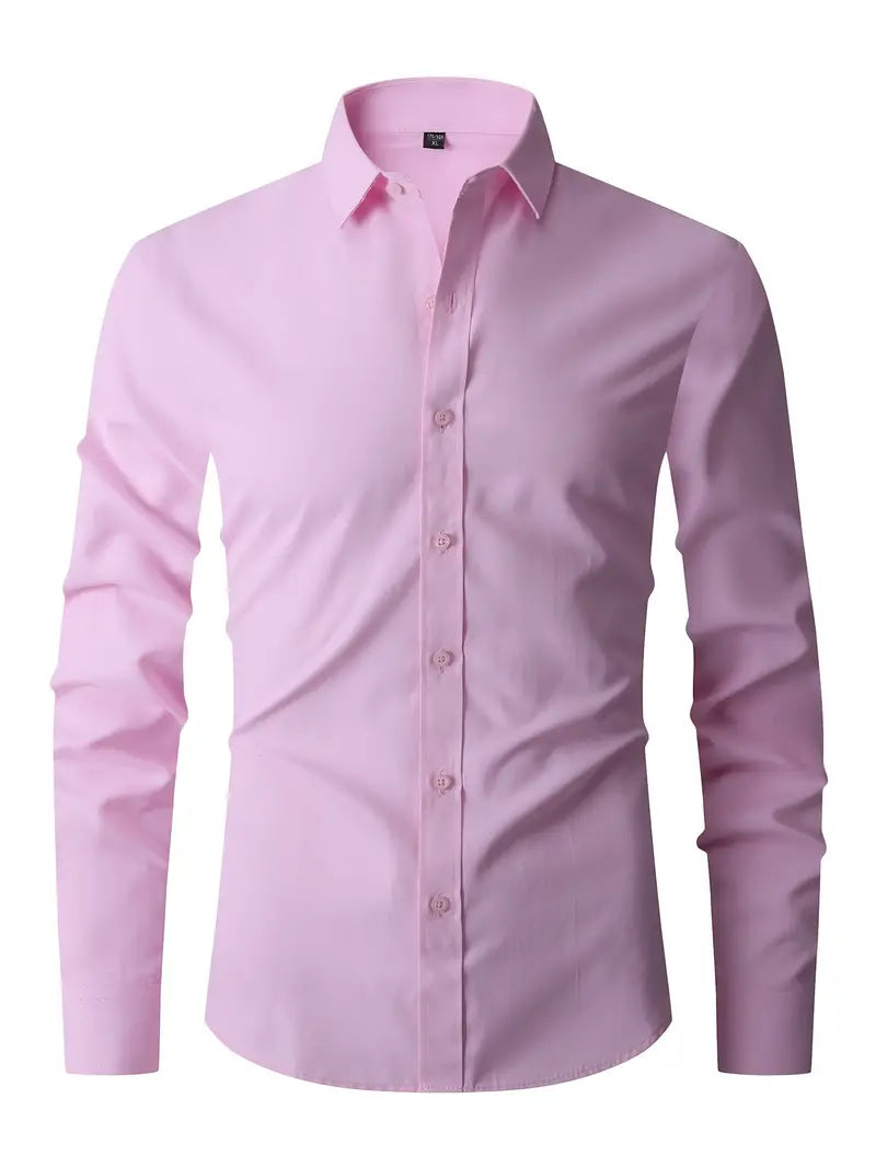 Slim Fit Overhemd voor Heren – Lange Mouwen en Knoopsluiting
