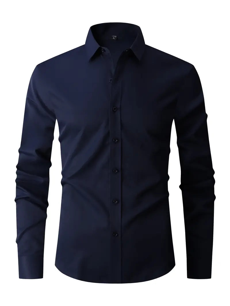 Slim Fit Overhemd voor Heren – Lange Mouwen en Knoopsluiting