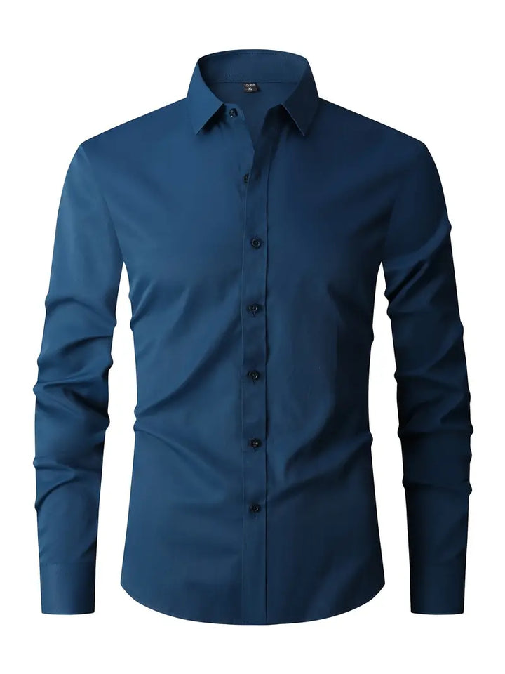 Slim Fit Overhemd voor Heren – Lange Mouwen en Knoopsluiting