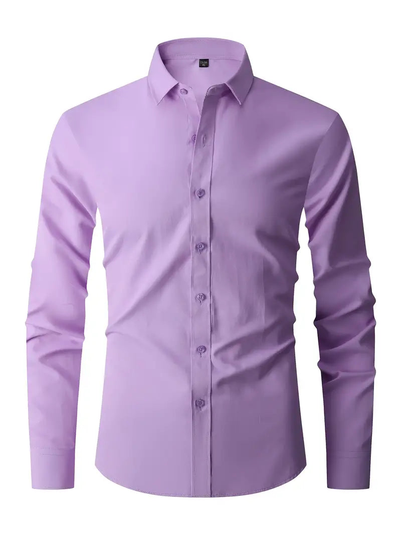 Slim Fit Overhemd voor Heren – Lange Mouwen en Knoopsluiting