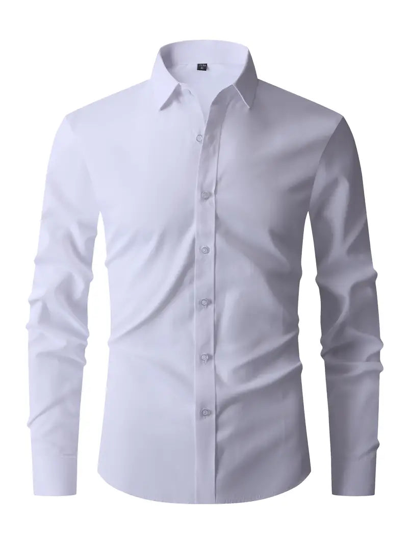 Slim Fit Overhemd voor Heren – Lange Mouwen en Knoopsluiting