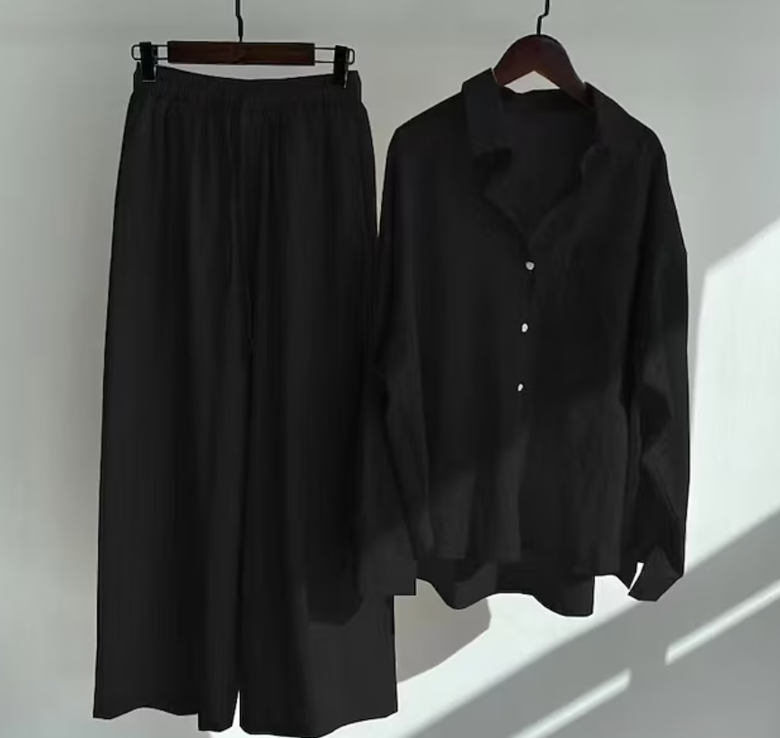 Tweedelige set met blouse en wijde broek - Vrouwen Zomer Set