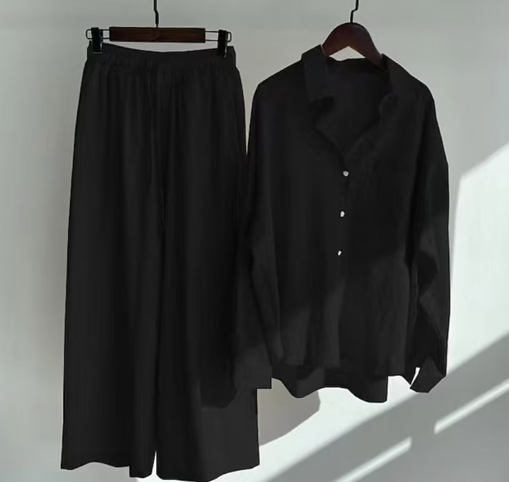 Tweedelige set met blouse en wijde broek - Vrouwen Zomer Set