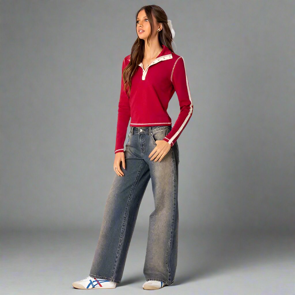 Wide-leg Jeans met Hoge Taille