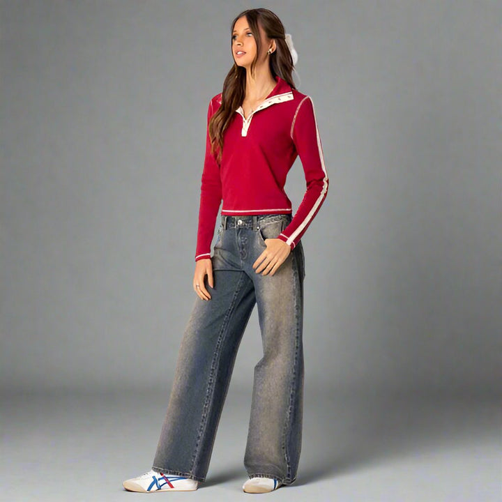 Wide-leg Jeans met Hoge Taille