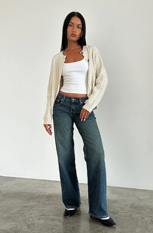 Wide-leg Jeans met Hoge Taille