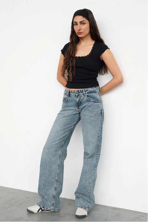 Wide-leg Jeans met Hoge Taille