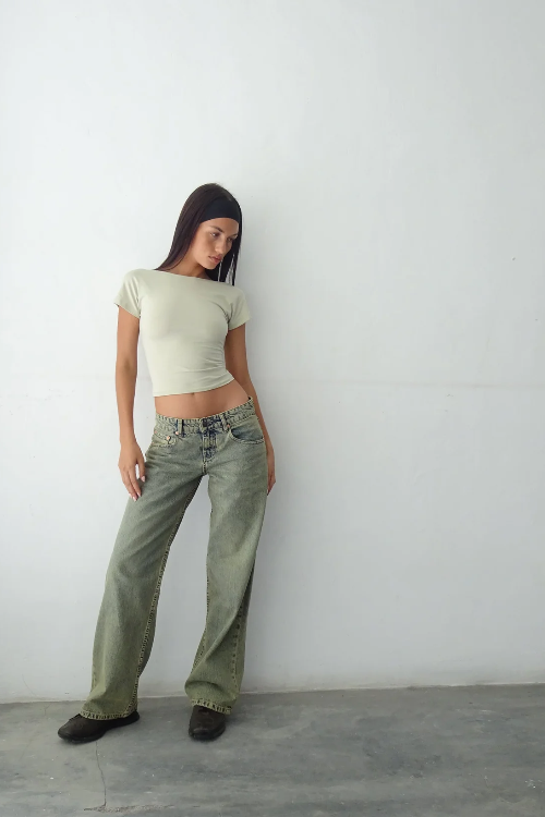 Wide-leg Jeans met Hoge Taille