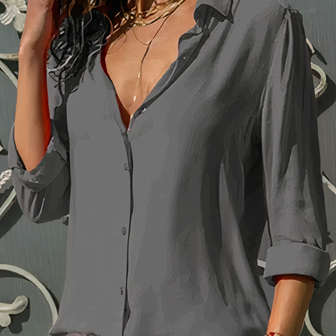 Zomerse Blouse met klassieke Kraag en Knoopsluiting