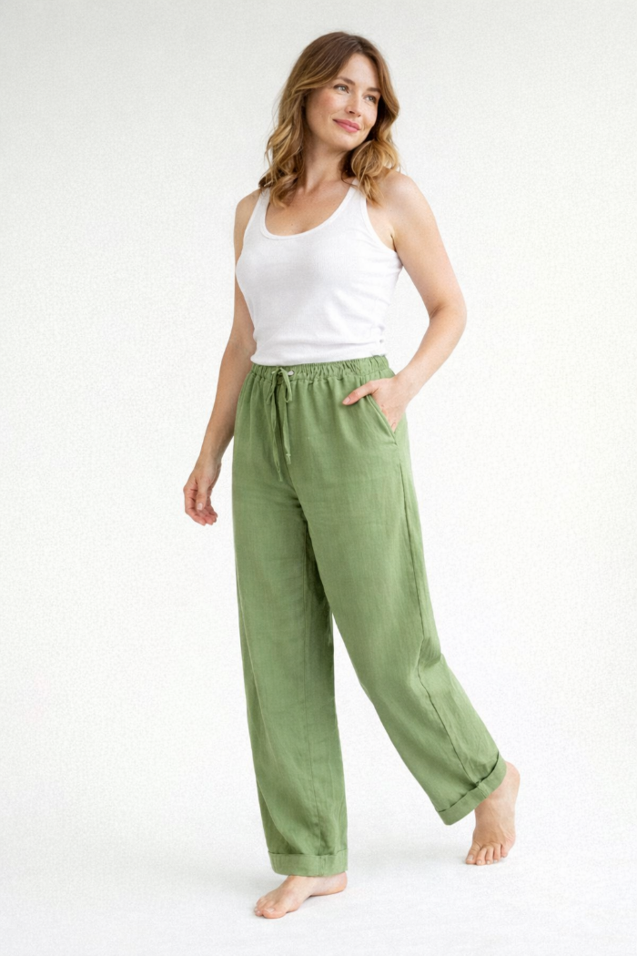 Zomerse Dames Broek met Elastische Taille en Trekkoord